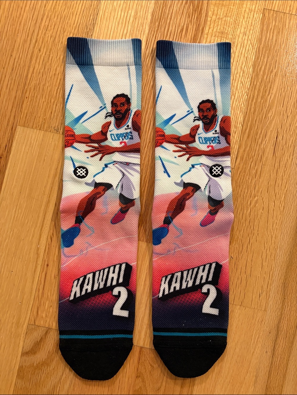 Stance Blue Pink White Basketball Graphic Crew Socks
